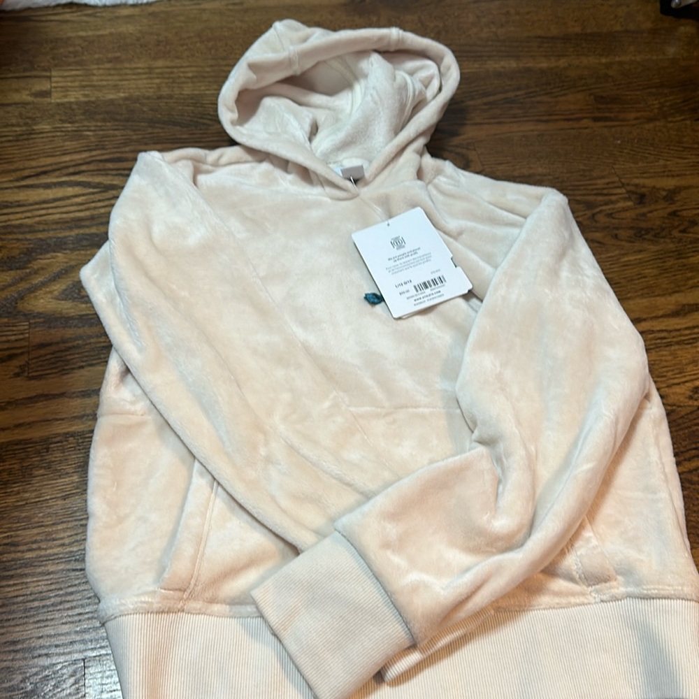 Athleta, cream color pullover hoodie, new with tags,  Girl 12